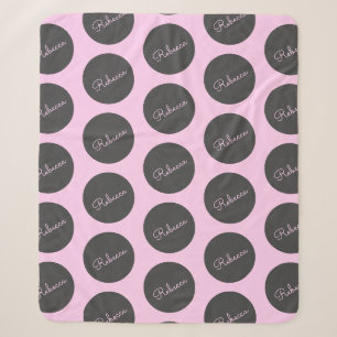 Retro-modern roze en grijs modern stippenontwerp sherpa deken