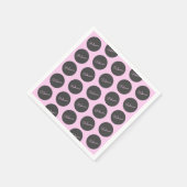 Retro-modern Roze & Grijs Modern Polka Dot Design Servet (Hoek)
