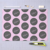 Retro-modern Roze & Grijs Modern Polka Dot Design Tissuepapier (Craft)