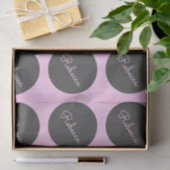 Retro-modern Roze & Grijs Modern Polka Dot Design Tissuepapier (Geschenk)