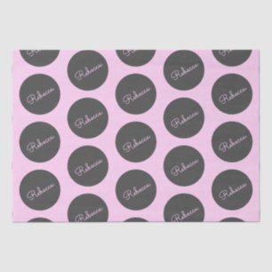 Retro-modern Roze & Grijs Modern Polka Dot Design Tissuepapier