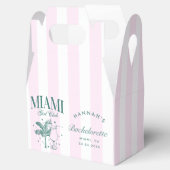 Retro Modern Roze & Groen Miami Bachelorette Party Bedankdoosjes (Geopend)