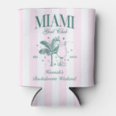 Retro Modern Roze & Groen Miami Bachelorette Party Blikjeskoeler (Voorkant)