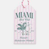 Retro Modern Roze & Groen Miami Bachelorette Party Cadeaulabel (Achterkant)