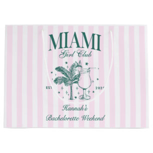 Retro Modern Roze & Groen Miami Bachelorette Party Groot Cadeauzakje