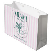 Retro Modern Roze & Groen Miami Bachelorette Party Groot Cadeauzakje (Achterkant Gekanteld)
