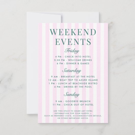 Retro Modern Roze & Groen Miami Bachelorette Party Kaart (Achterkant)