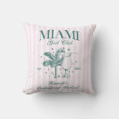 Retro Modern Roze & Groen Miami Bachelorette Party Kussen (Voorkant)