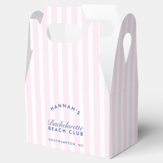 Retro Modern  Roze & Navy Bachelorette Bedankdoosjes (Geopend)