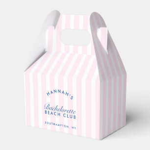 Retro Modern Roze & Navy Bachelorette Bedankdoosjes