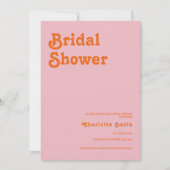 Retro Modern roze Oranje Vrijgezellenfeest Kaart (Voorkant)