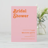 Retro Modern roze Oranje Vrijgezellenfeest Kaart (Staand voorkant)