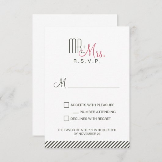 Retro Modern RSVP (Voorkant / Achterkant)