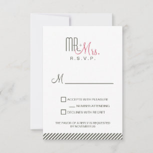 Retro Modern RSVP Kaartje