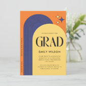 Retro Modern Schrift Gradiënt Eenvoudige Afstudere Aankondiging (Staand voorkant)