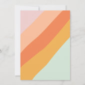 Retro Modern Script Pastel Stripe Graduation Party Kaart (Achterkant)