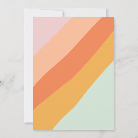 Retro Modern Script Pastel Stripe Graduation Party Kaart (Achterkant)
