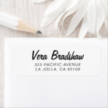 Retro Modern Script Simple Return-adres