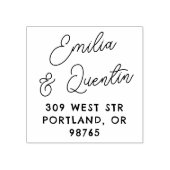 Retro Modern Script Trouwretouradres Rubberstempel (Afrduk)