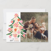 Retro Modern & Stijlvol Kerstboom 2 Foto Feestdagenkaart (Voorkant)