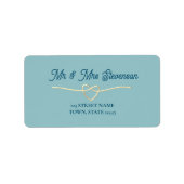 Retro Modern Stoffig Blauw retouradres Etiket (Voorkant)