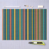 Retro Modern Stripes Blue Oranje Mustard Pattern Tissuepapier (Craft)