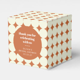 Retro Modern Terracotta geometrisch Vrijgezellenfe Bedankdoosjes