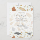 Retro Modern Terrazzo Terracotta Abstracte bruilof Kaart (Voorkant)