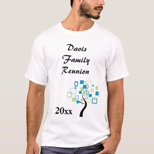 Retro Modern Tree of Life Custom Family Reunion T-shirt (Voorkant)