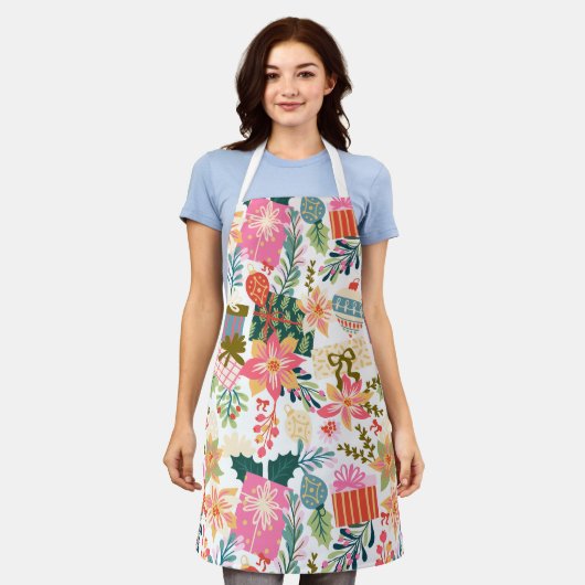 Retro Modern Trendy Seizoensgebonden Kerstvakantie Schort (Gedragen)