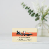 Retro Modern Twist Barber Hair Stylist Visitekaartje (Staand voorkant)