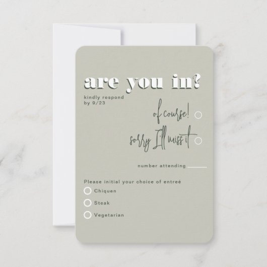 Retro Modern Vet Groen Menu (Voorkant)