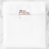 Retro Modern Vrolijk Kerstcadeau Label Stickers (Tas)