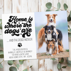 Retro Modern We hebben aangepaste hondenfoto verpl Aankondiging