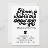 Retro Modern We hebben verhuisd nieuwe adres hond  Aankondiging (Voorkant)