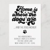 Retro Modern We hebben verhuisd nieuwe adres hond  Aankondigingskaart (Voorkant)