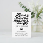 Retro Modern We hebben verhuisd nieuwe adres hond  Aankondigingskaart (Staand voorkant)