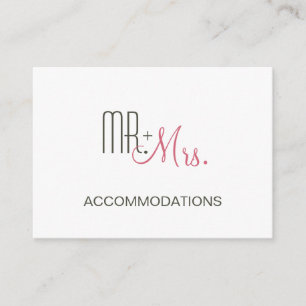 Retro Modern Wedding Accommodations Informatiekaartje