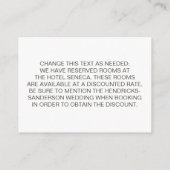 Retro Modern Wedding Accommodations Informatiekaartje (Achterkant)