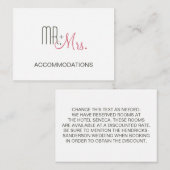 Retro Modern Wedding Accommodations Informatiekaartje (Voorkant / Achterkant)