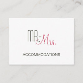 Retro Modern Wedding Accommodations Informatiekaartje