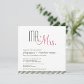 Retro Modern Wedding Kaart (Staand voorkant)