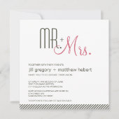 Retro Modern Wedding Kaart (Voorkant)