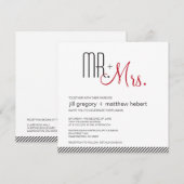 Retro Modern Wedding Kaart (Voorkant / Achterkant)