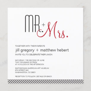 Retro Modern Wedding Kaart