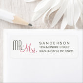 Retro Modern Wedding Return Address Labels (Insitu)