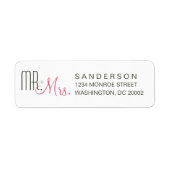 Retro Modern Wedding Return Address Labels (Voorkant)