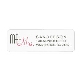 Retro Modern Wedding Return Address Labels