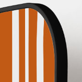 Retro Modern witte strepen Sinaasappel Gepersonali Pickleball Paddle (Links Detail)