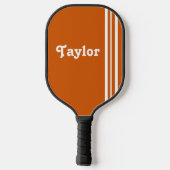 Retro Modern witte strepen Sinaasappel Gepersonali Pickleball Paddle (Achterkant)